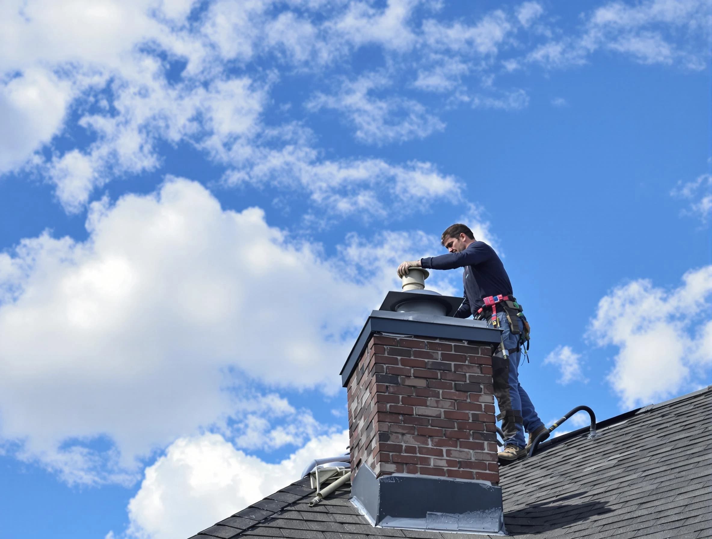 Scottsdale Chimney Sweep installing a sturdy chimney cap in Scottsdale, AZ