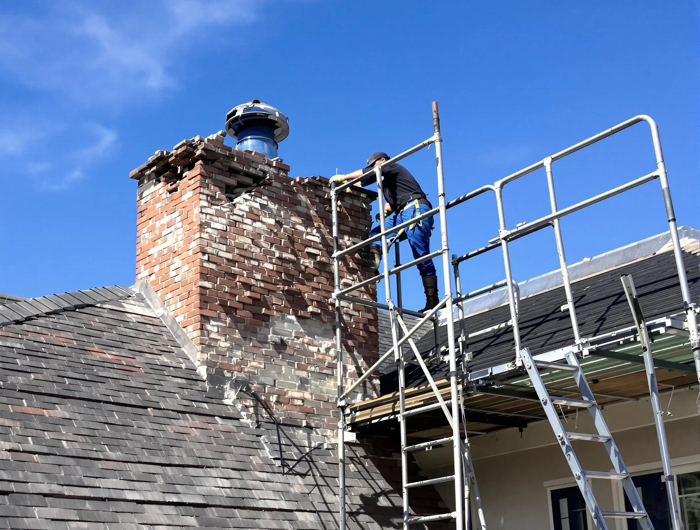 Rebuilding a chimney structure by Scottsdale Chimney Sweep in Scottsdale, AZ