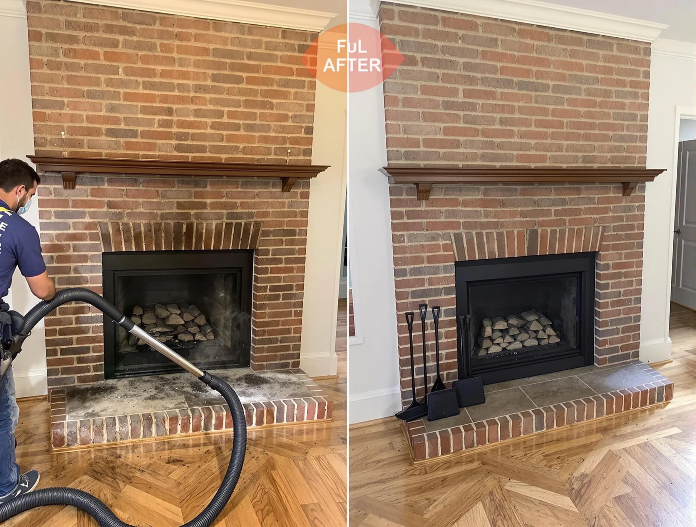 Scottsdale Chimney Sweep carefully sanitizing a fireplace in Scottsdale, AZ