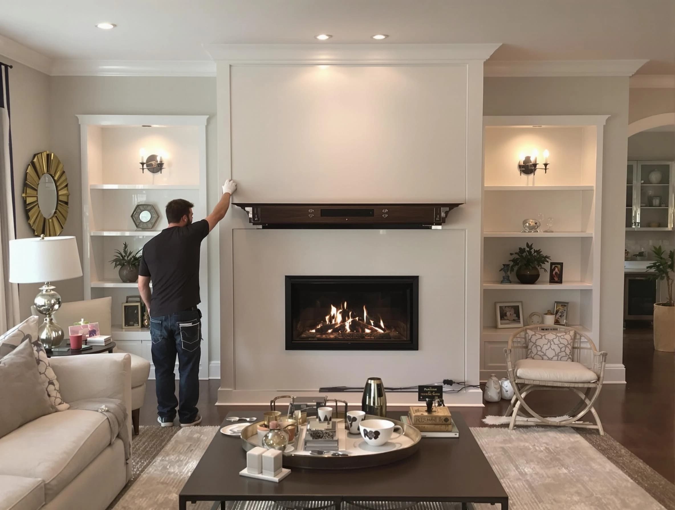 Scottsdale Chimney Sweep installing a new fireplace in Scottsdale, AZ
