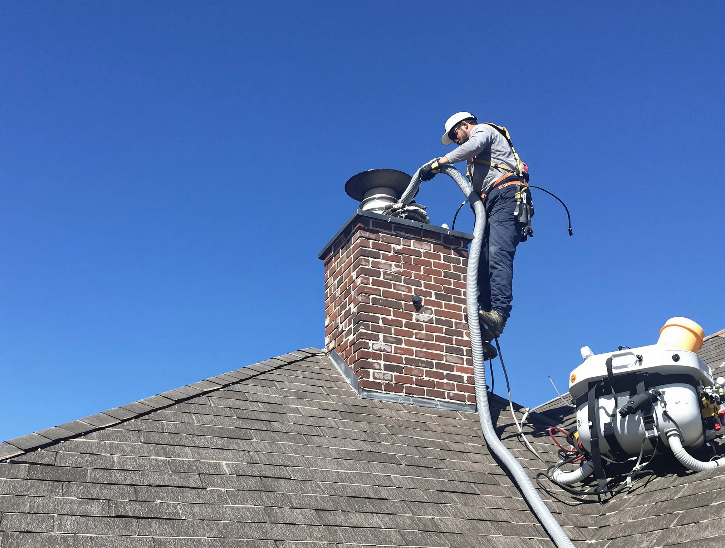 Dedicated Scottsdale Chimney Sweep team member cleaning a chimney in Scottsdale, AZ
