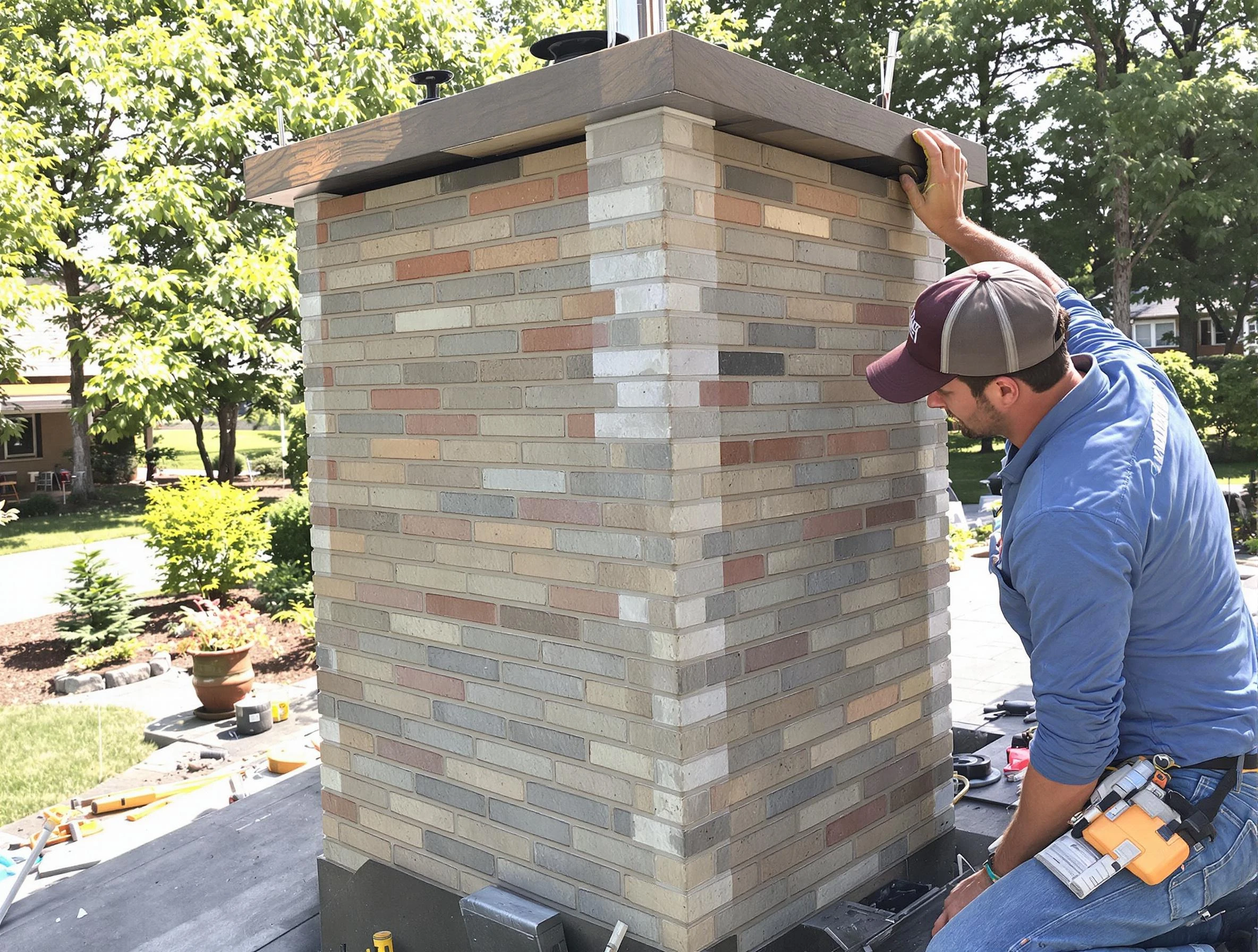 Scottsdale Chimney Sweep completing a modern chimney remodel in Scottsdale, AZ