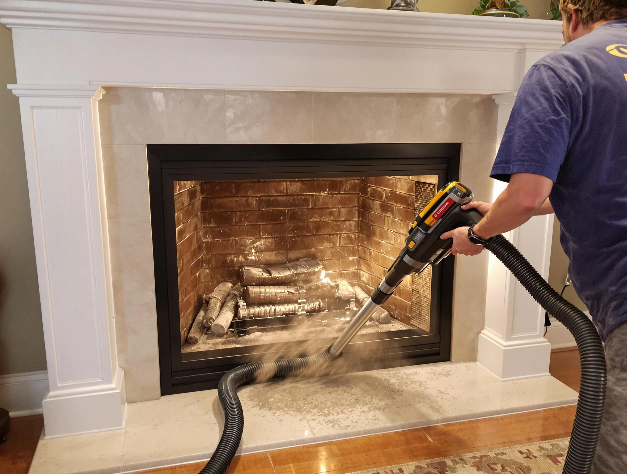 Fireplace cleaning performed by Scottsdale Chimney Sweep in Scottsdale, AZ