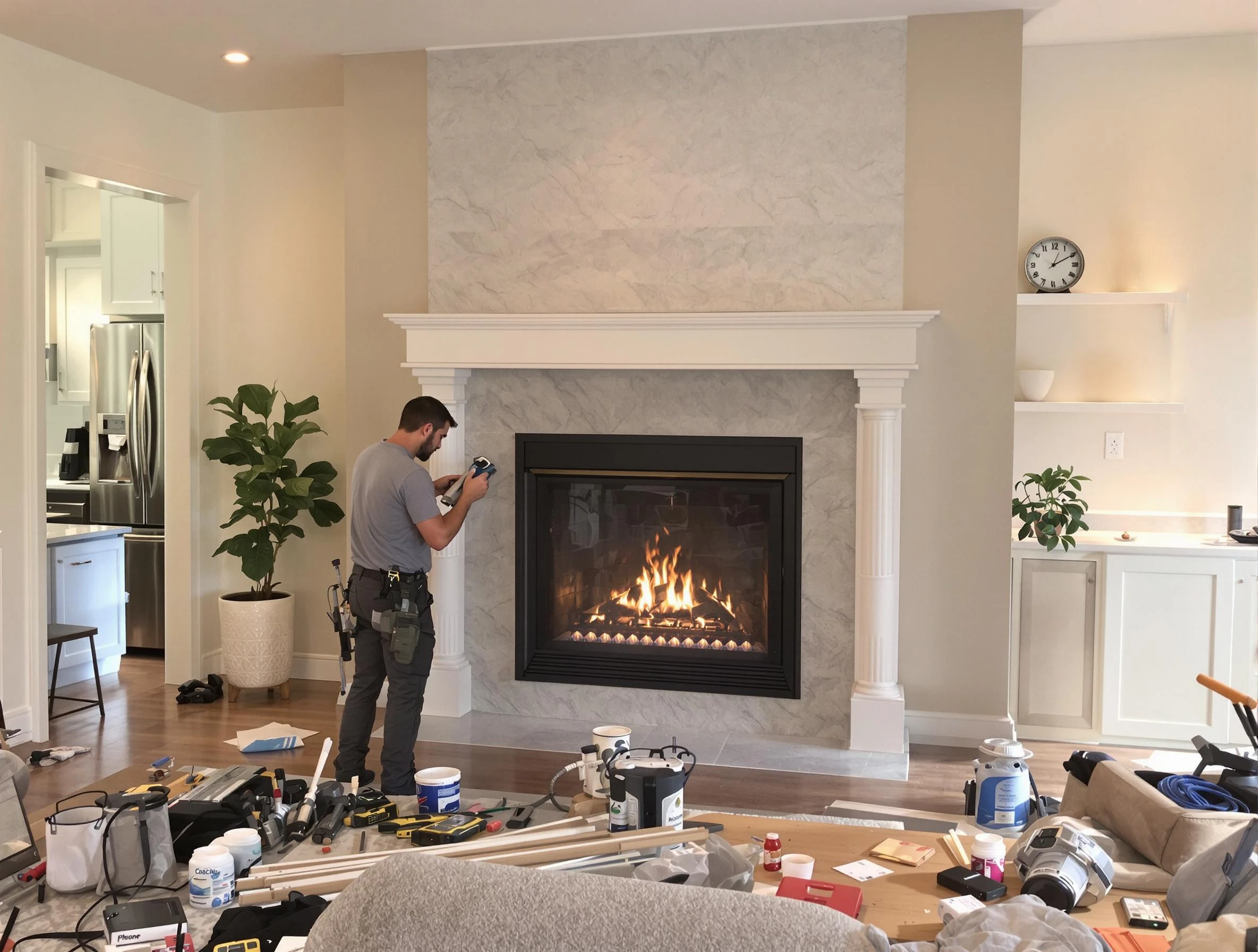 Newly installed fireplace by Scottsdale Chimney Sweep in Scottsdale, AZ