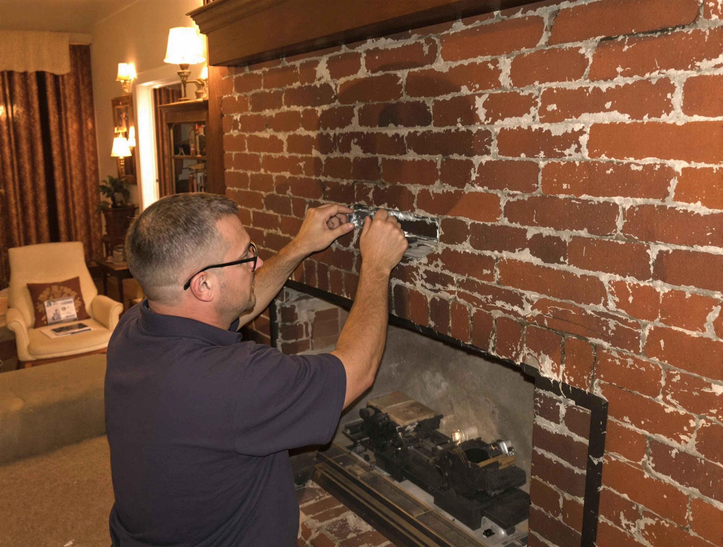 Scottsdale Chimney Sweep expert fixing a fireplace in Scottsdale, AZ